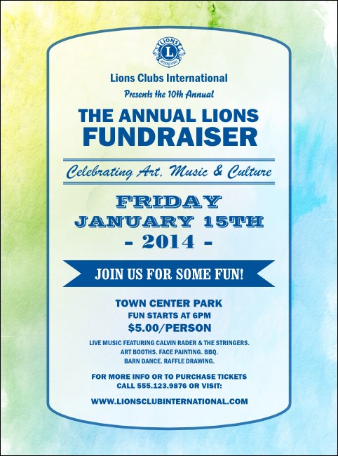 Lions Club International Water Color Flyer
