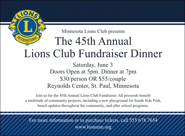 Lions Club Invitation Product Front