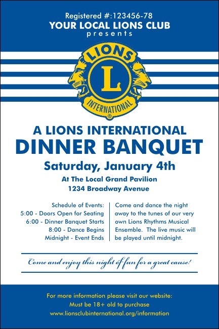 Lions Club International Stripes Poster Product Front
